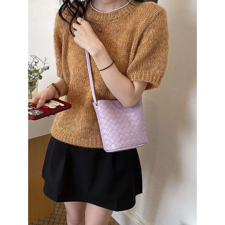 Woven Design Crossbody Handbag Bowlift