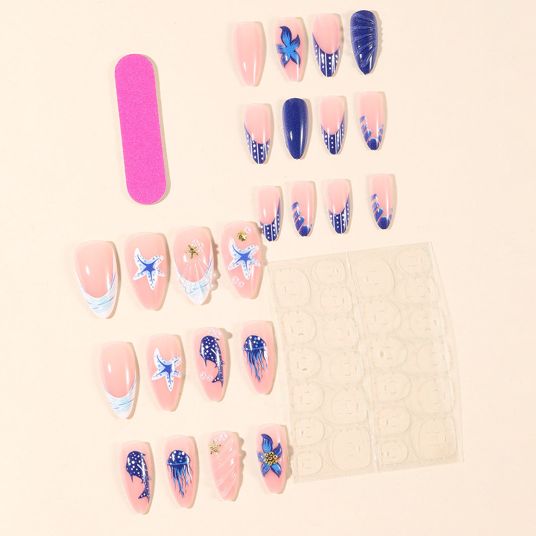Artistic Marine-Themed Nail Art Extensions Bowlift