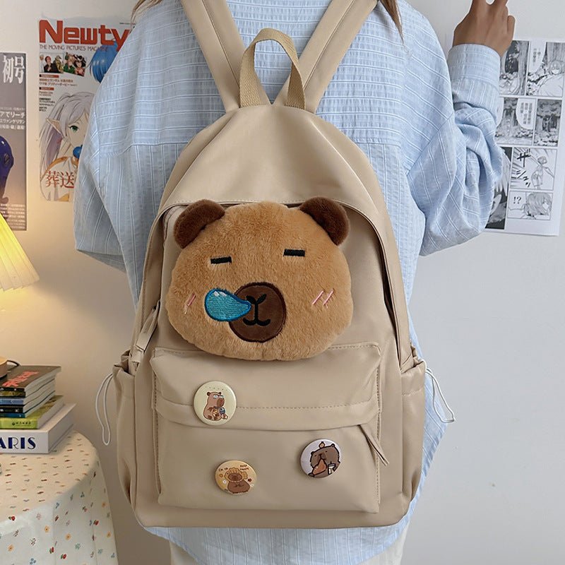 Backpack with Cozy Bear Design and Practical Compartments Bowlift