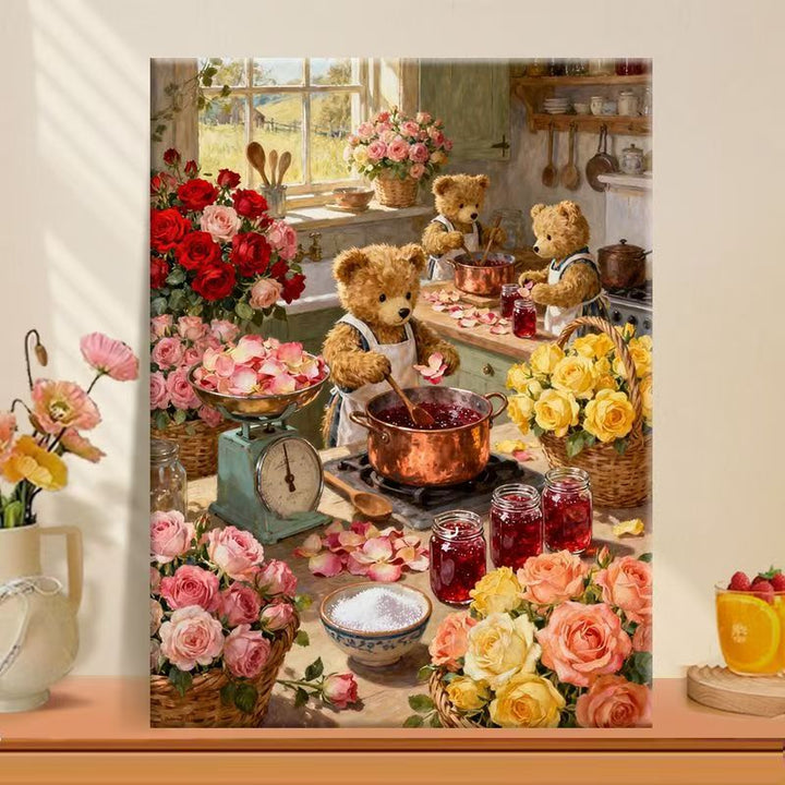 Charming Bear-Themed Kitchen Art Print Bowlift