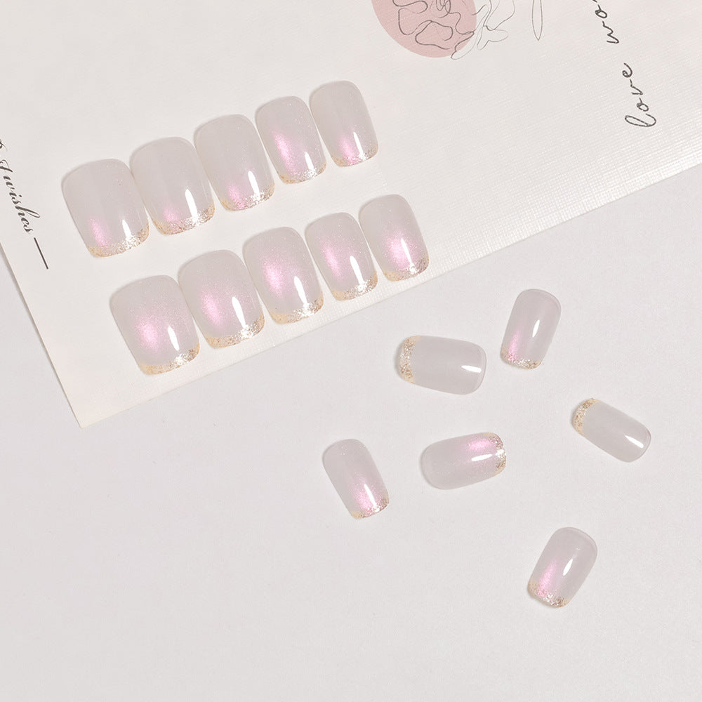 Elegant Glitter Tip Press-On Nail Set Bowlift