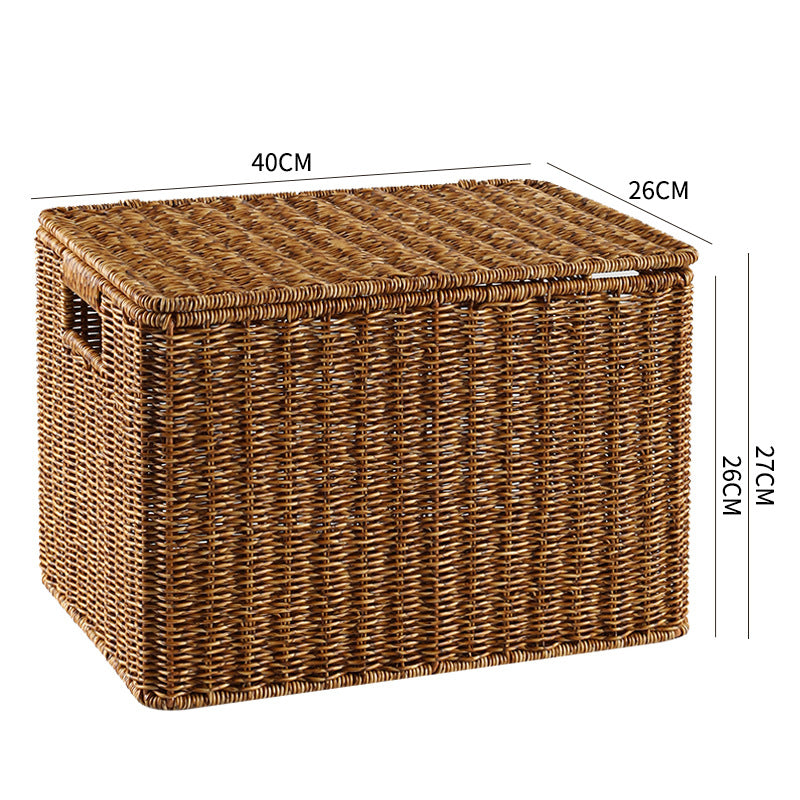 Handcrafted Rectangular Wicker Storage Box Bowlift