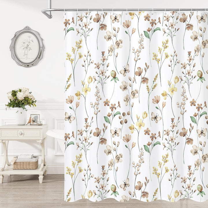 Floral Print Shower Curtain Bowlift