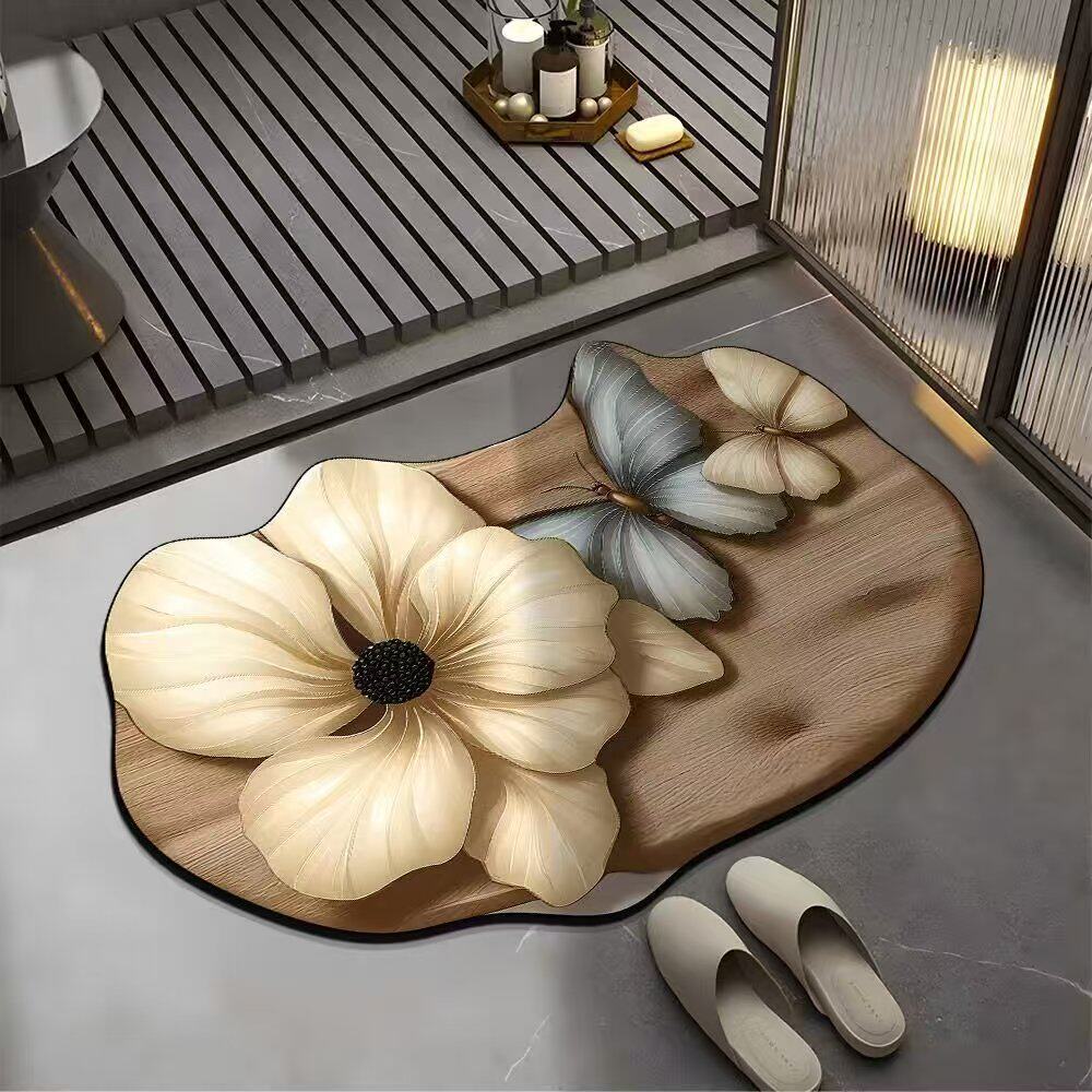 Floral Design Bath Mat Bowlift