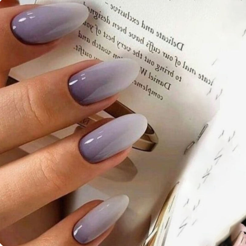Gradient Almond-Shaped Press-On Nails Bowlift