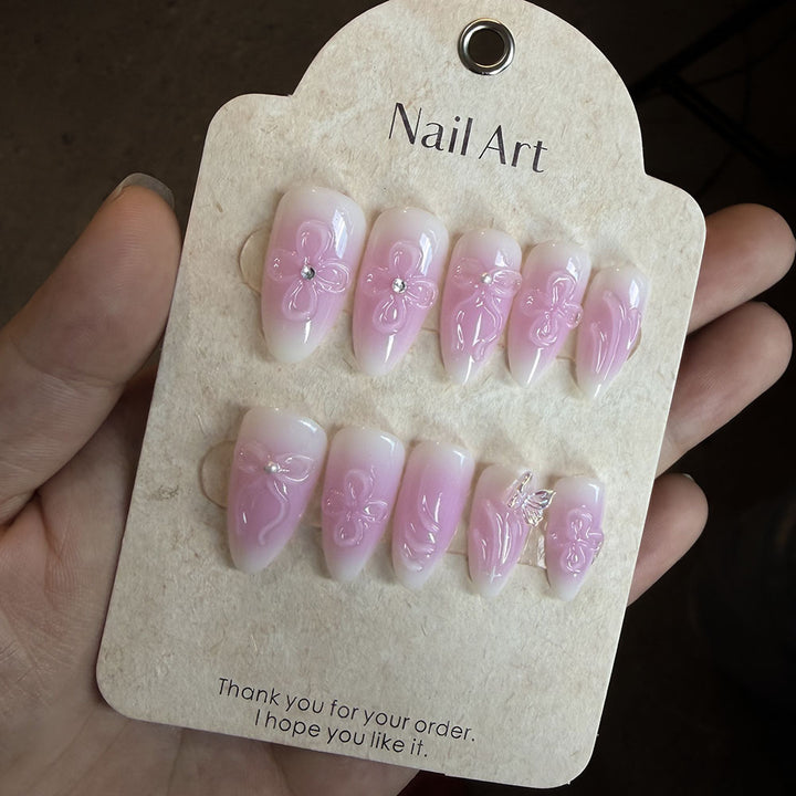 Elegant Press-On Nail Set Bowlift