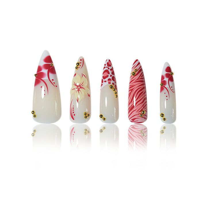 Designer Floral Nail Art Extensions Bowlift