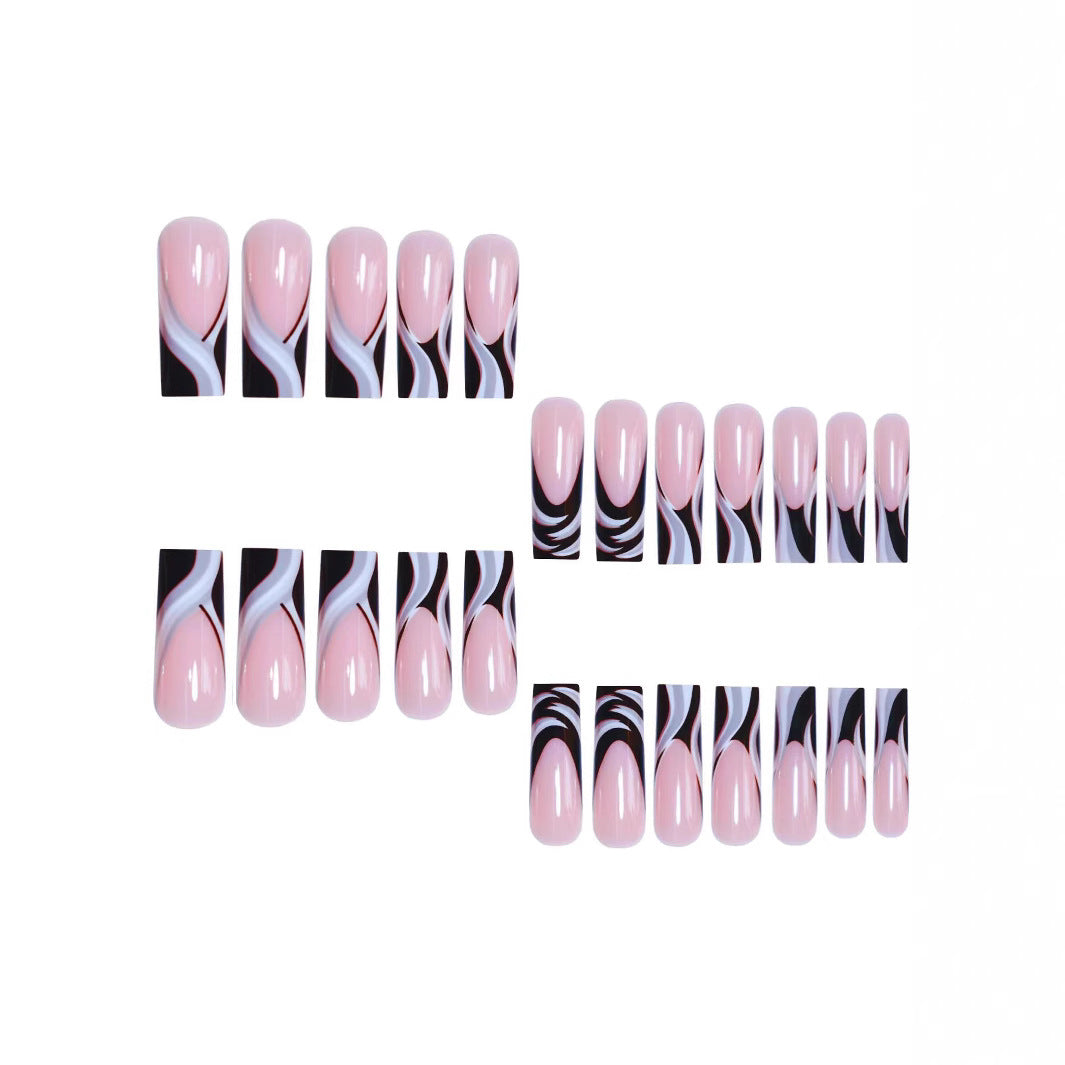 Artistic Marbled Acrylic Nail Enhancements Bowlift
