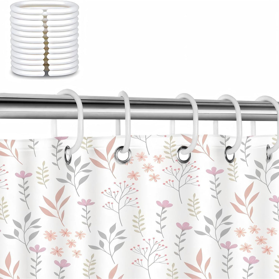 Floral Print Shower Curtain Bowlift