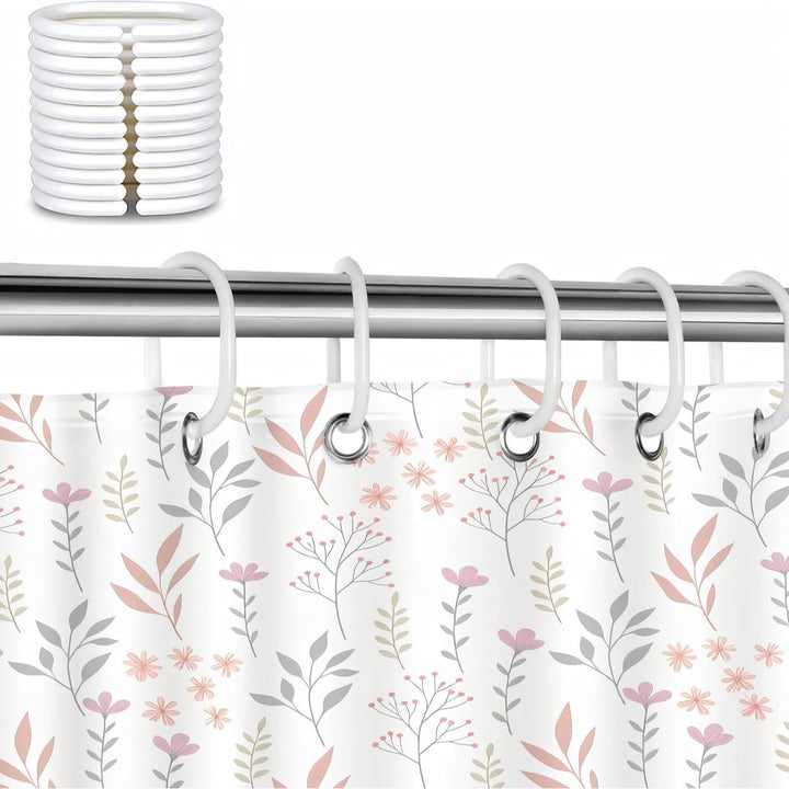 Floral Print Shower Curtain Bowlift