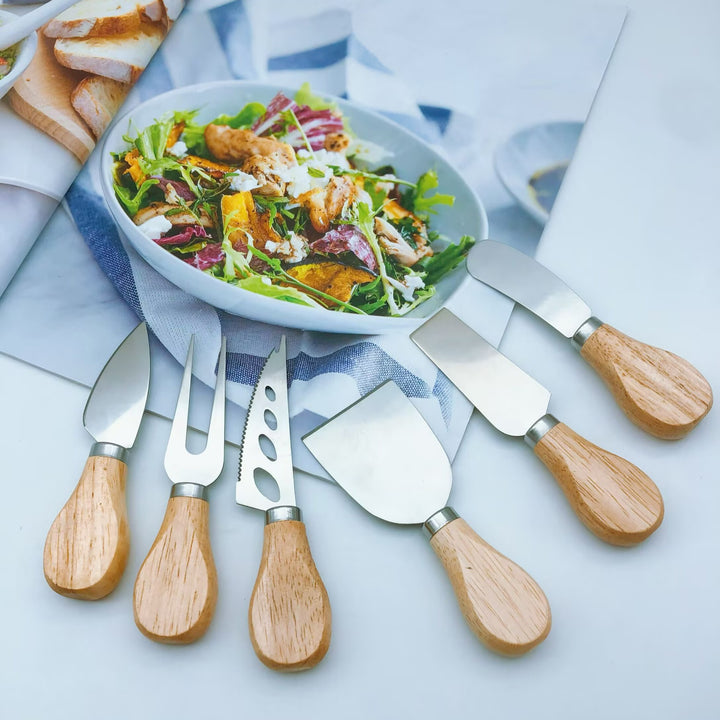 Wooden-Handled Stainless Steel Cheese Spatula Bowlift