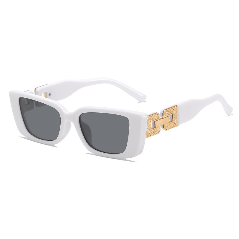 Oversized Square Frame Sunglasses with Glamorous Accent Bowlift