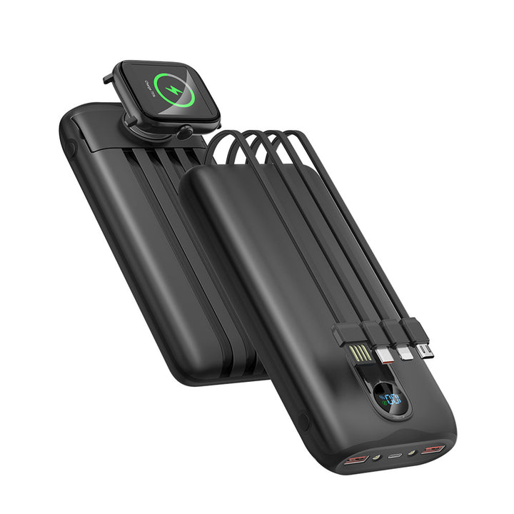 Portable power bank with fast inductive charging and multiple USB ports Bowlift