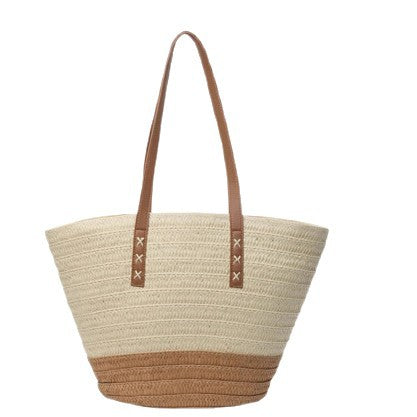 Braided beach bag with sturdy leather handles Bowlift