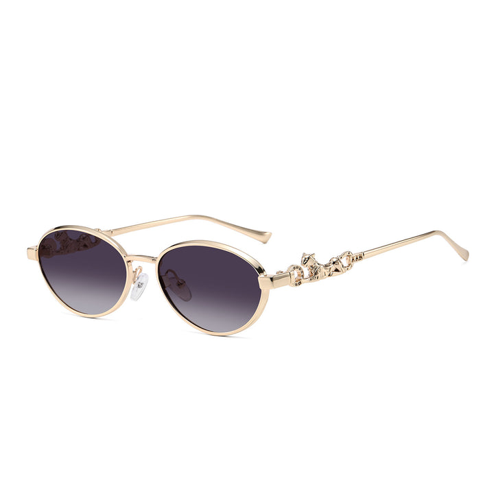 Decorative Oval Frame Sunglasses Bowlift