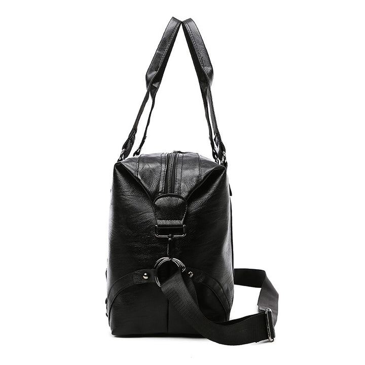 Luxurious Leather Weekend Duffel Bag Bowlift