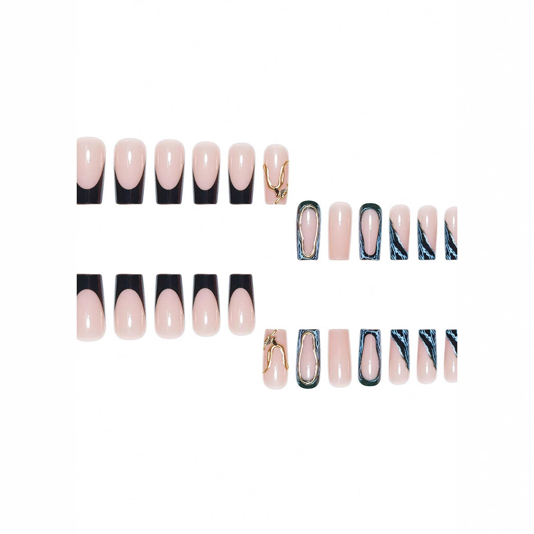 Designer Geometric Press-On Nail Art Bowlift