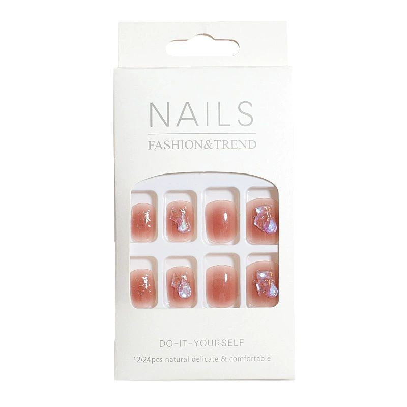 Artistic Nail Design Press-On Set with Crystal Accents Bowlift