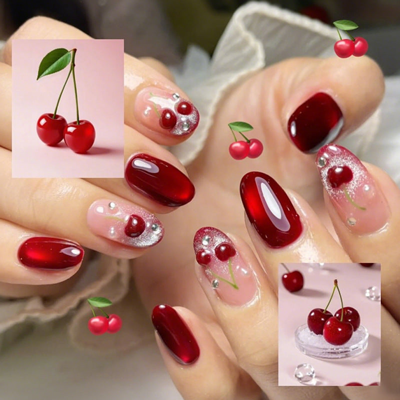 Glittery Decorative Press-On Nail Set Bowlift