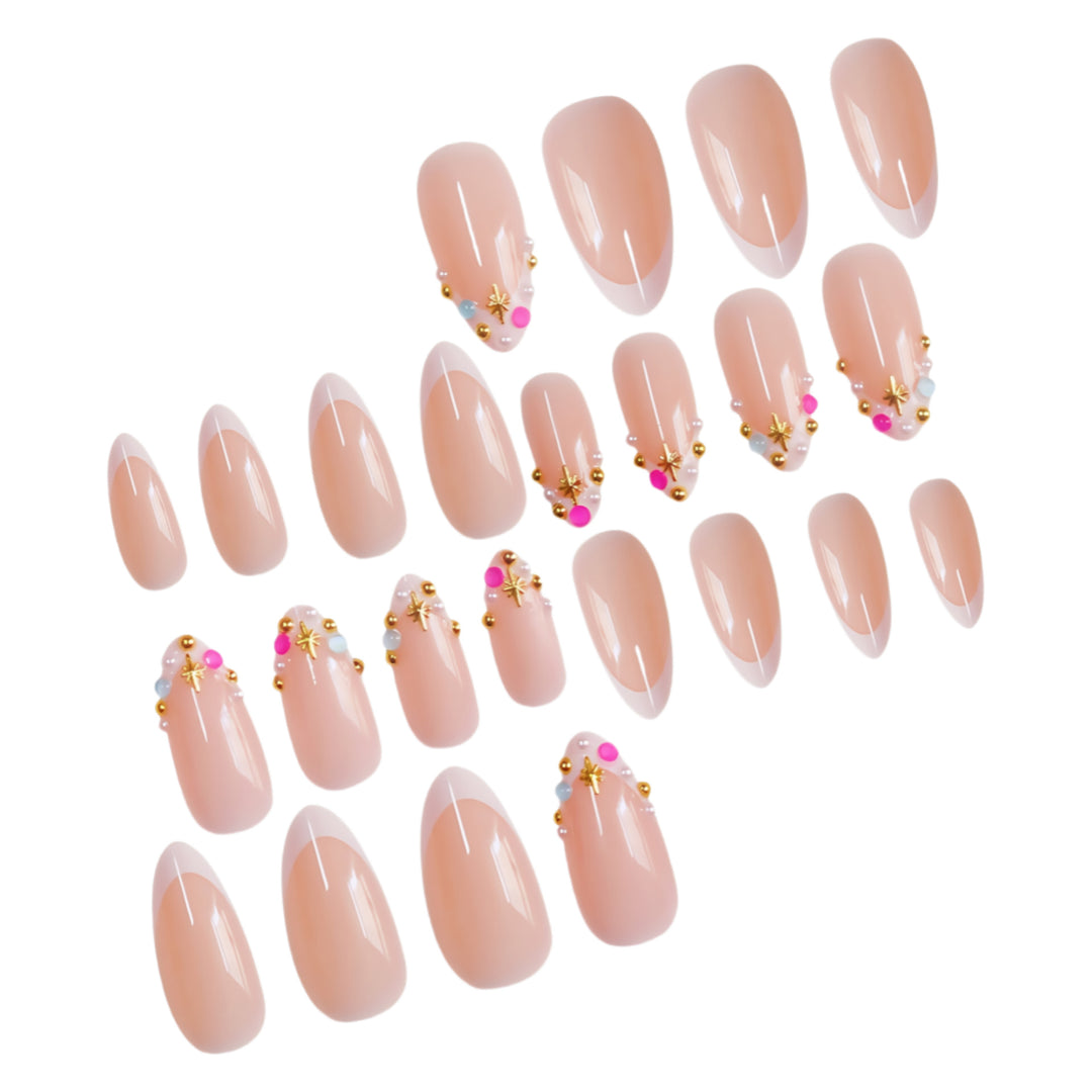 Elegant Gem-Embellished Press-On Nails Bowlift