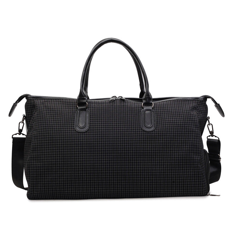 Sporty Travel Bag With Stylish Checkered Pattern Bowlift