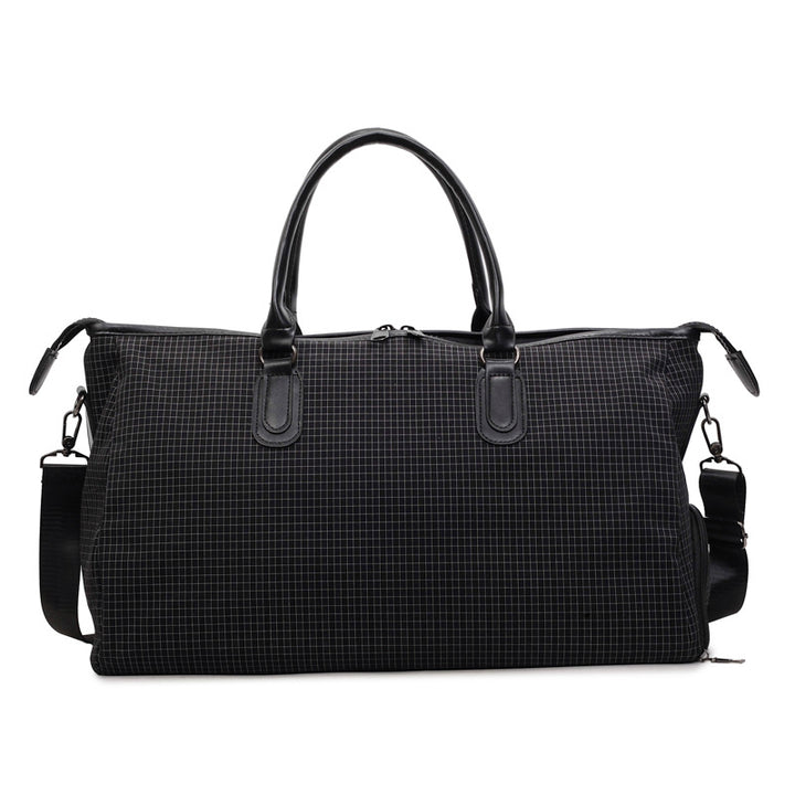 Sporty Travel Bag With Stylish Checkered Pattern Bowlift