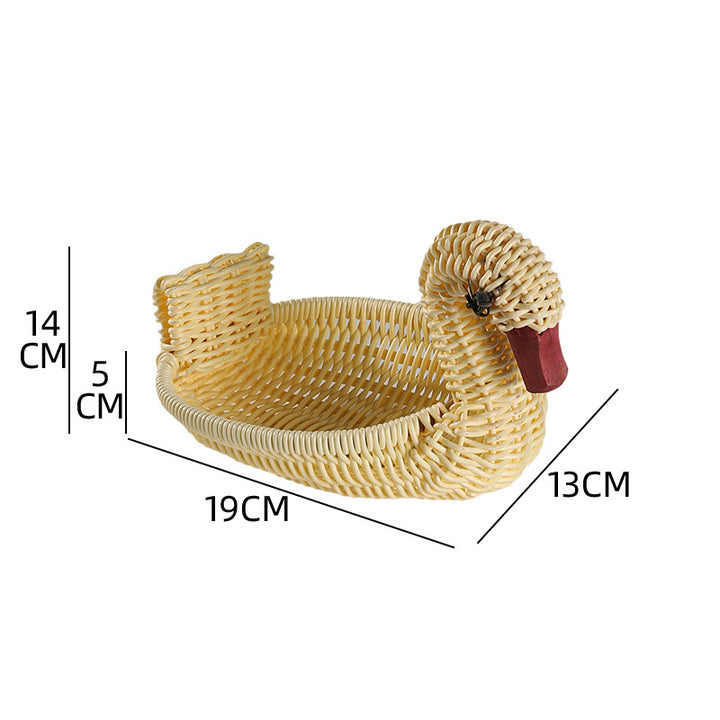 Decorative Woven Duck-Shaped Storage Basket Bowlift