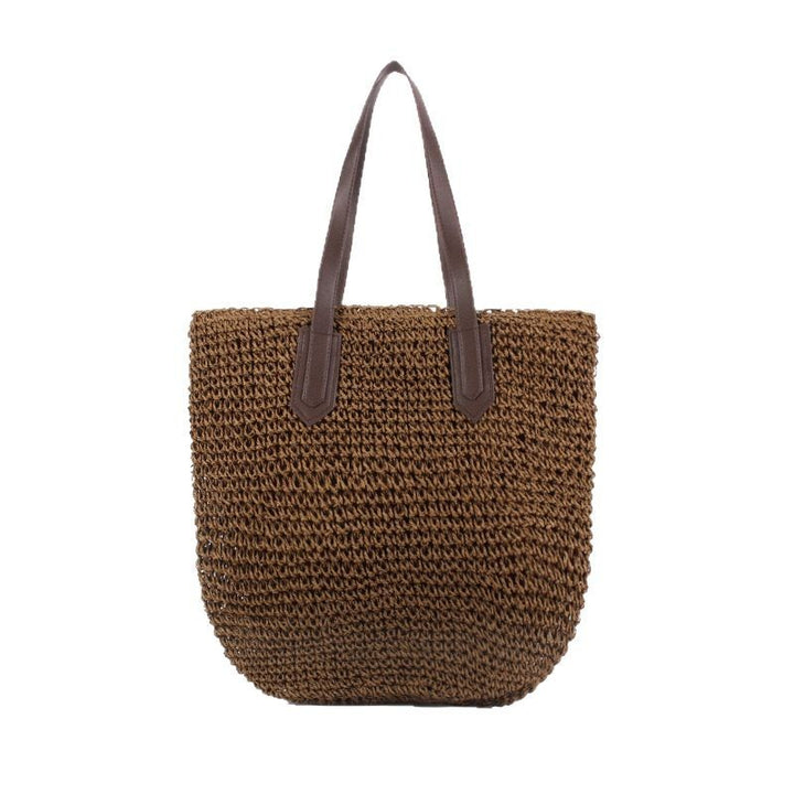 Braided shopping bag with leather handles Bowlift
