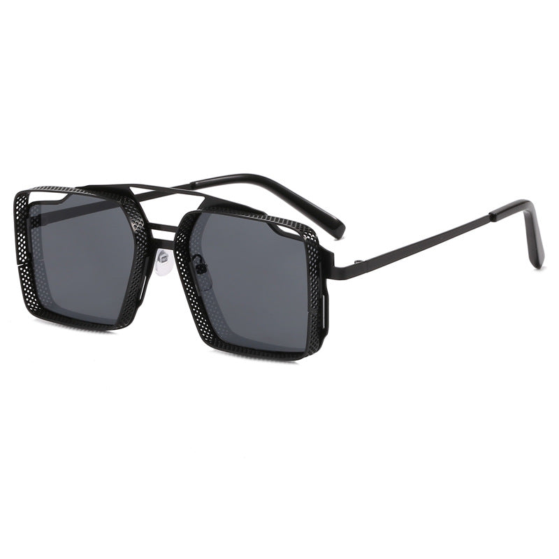 Women's square glasses with perforated, modern frame Bowlift