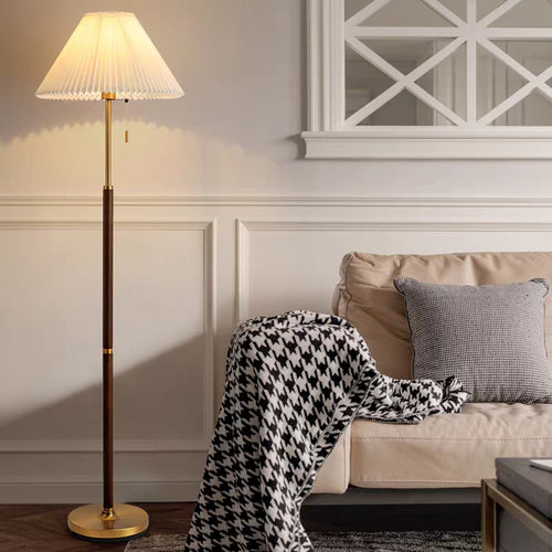 Elegant Pleated Shade Floor Lamp