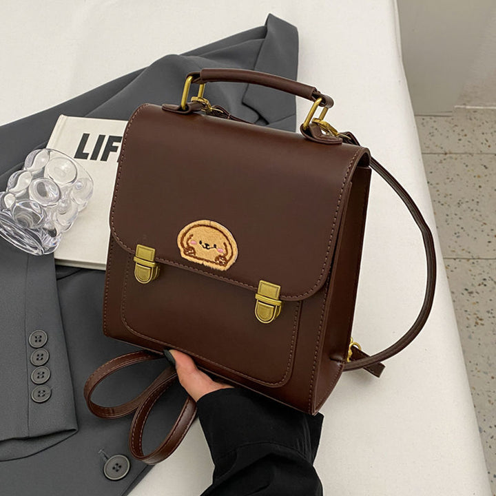 Playful Cartoon-Embroidered Satchel Bag Bowlift