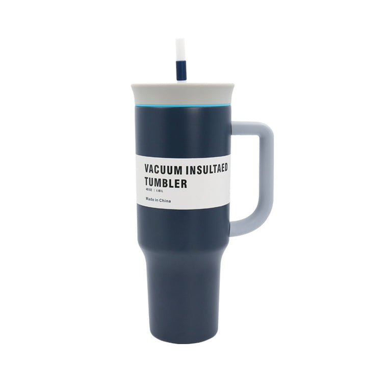 Women's Vacuum-Insulated Drinking Cup with Handle and Straw Bowlift