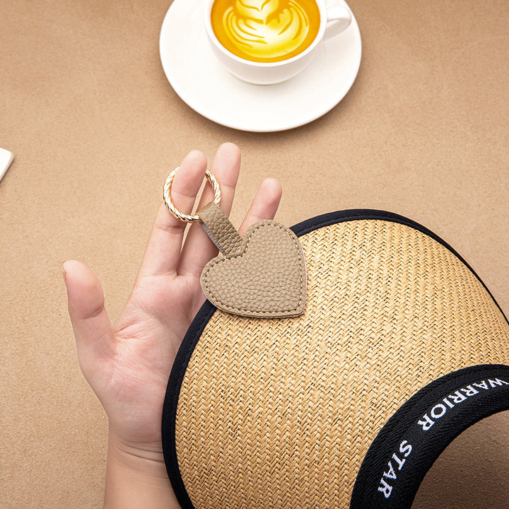 Heart-Shaped Leather Keychain Bowlift
