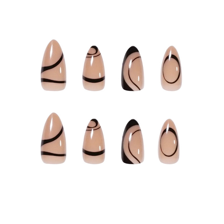 Artful stiletto nails with geometric accents Bowlift