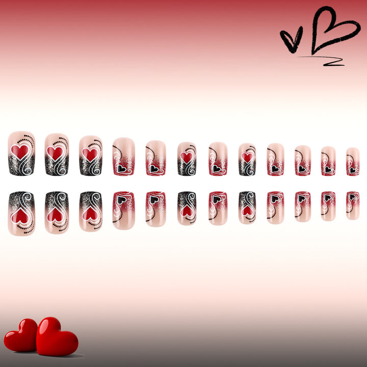 Heart-Embellished Glamorous Nail Art Set Bowlift
