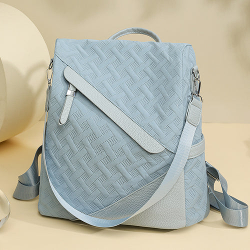 Elegant Textured Leather Backpack Bowlift