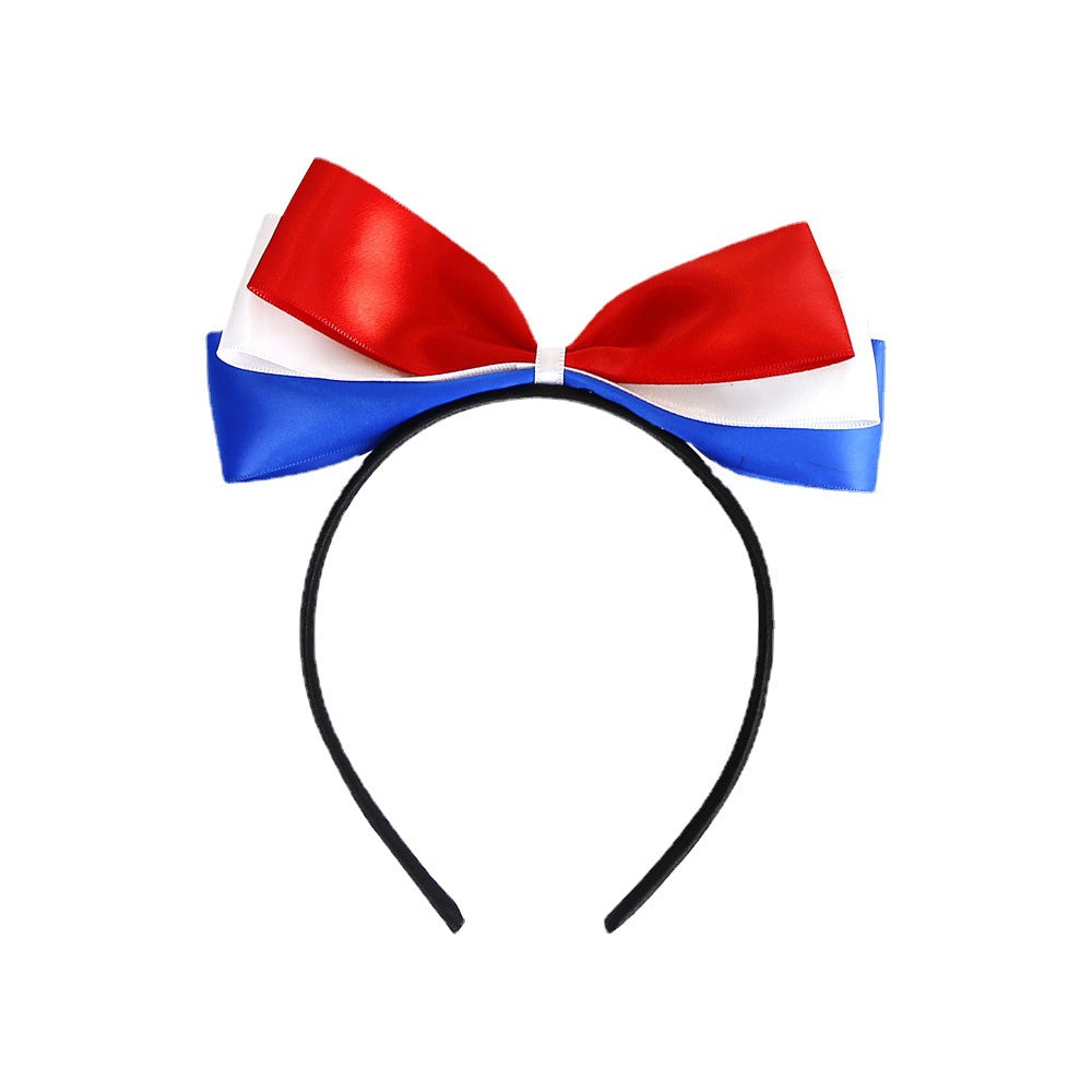 Unisex nan patriotic party headband with star pom poms and flag pendants Bowlift