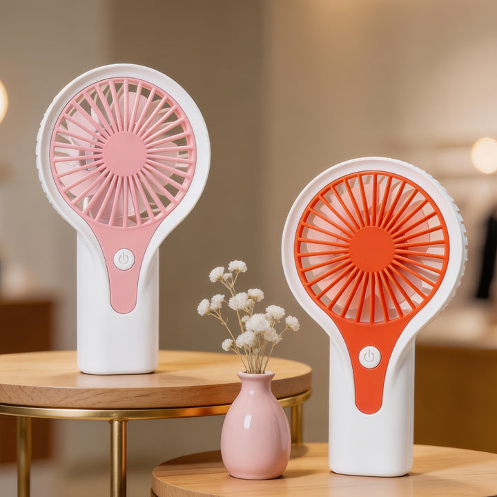 Women Portable Hand Fan with USB Charging Function and Ergonomic Handle Bowlift