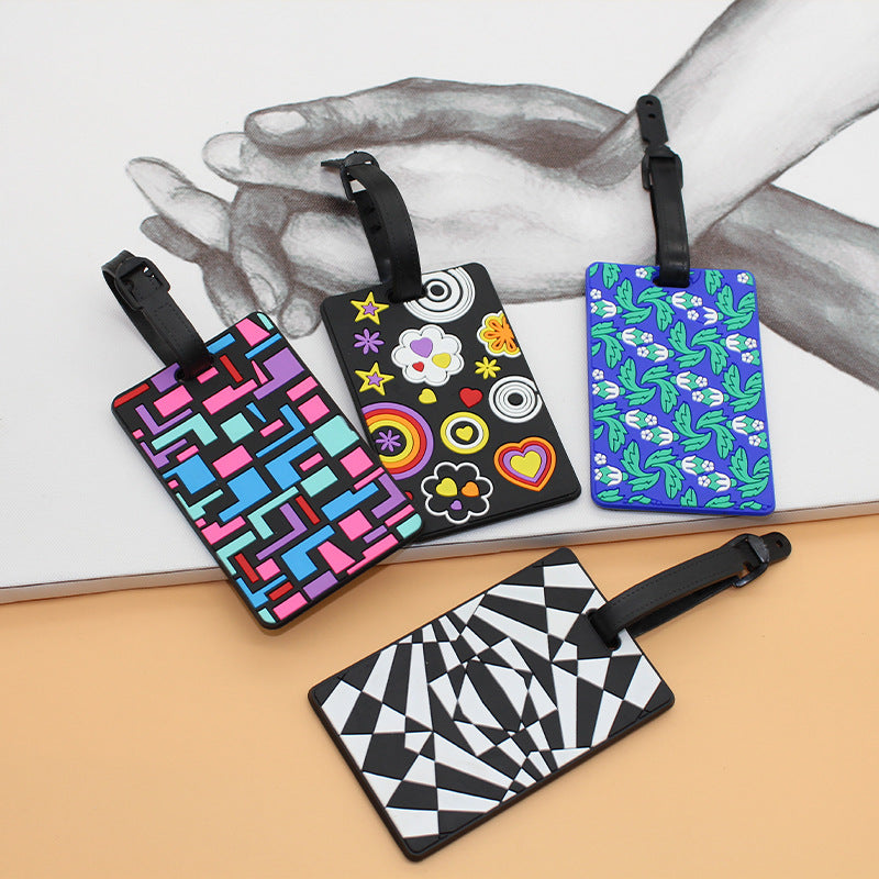 Unisex Luggage Tag with Modern Geometric Design Bowlift