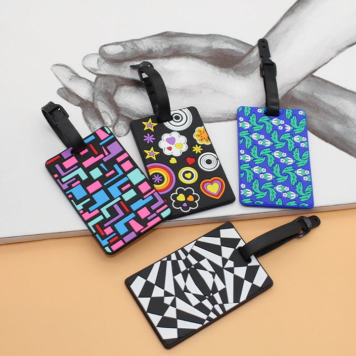 Unisex Luggage Tag with Modern Geometric Design Bowlift