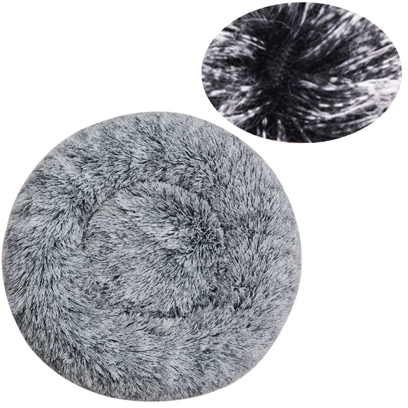 Round Fuzzy Dog Bed