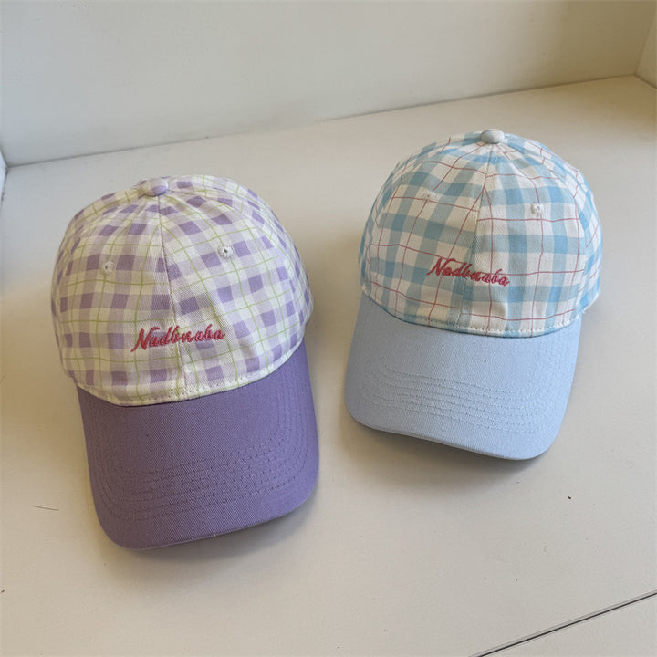 Women's Adjustable Plaid Baseball Cap Bowlift