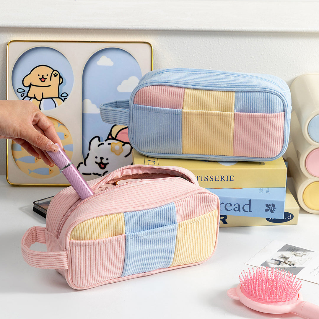 Stylish Textured Zippered Pencil Case Bowlift