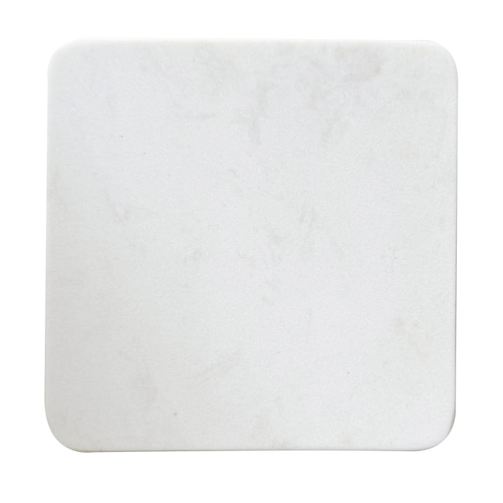 Marble pattern and acacia wood serving coaster board with rounded corners Bowlift