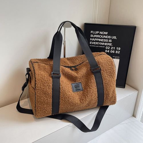 Cozy Fleece-Lined Travel Duffle Bag Bowlift