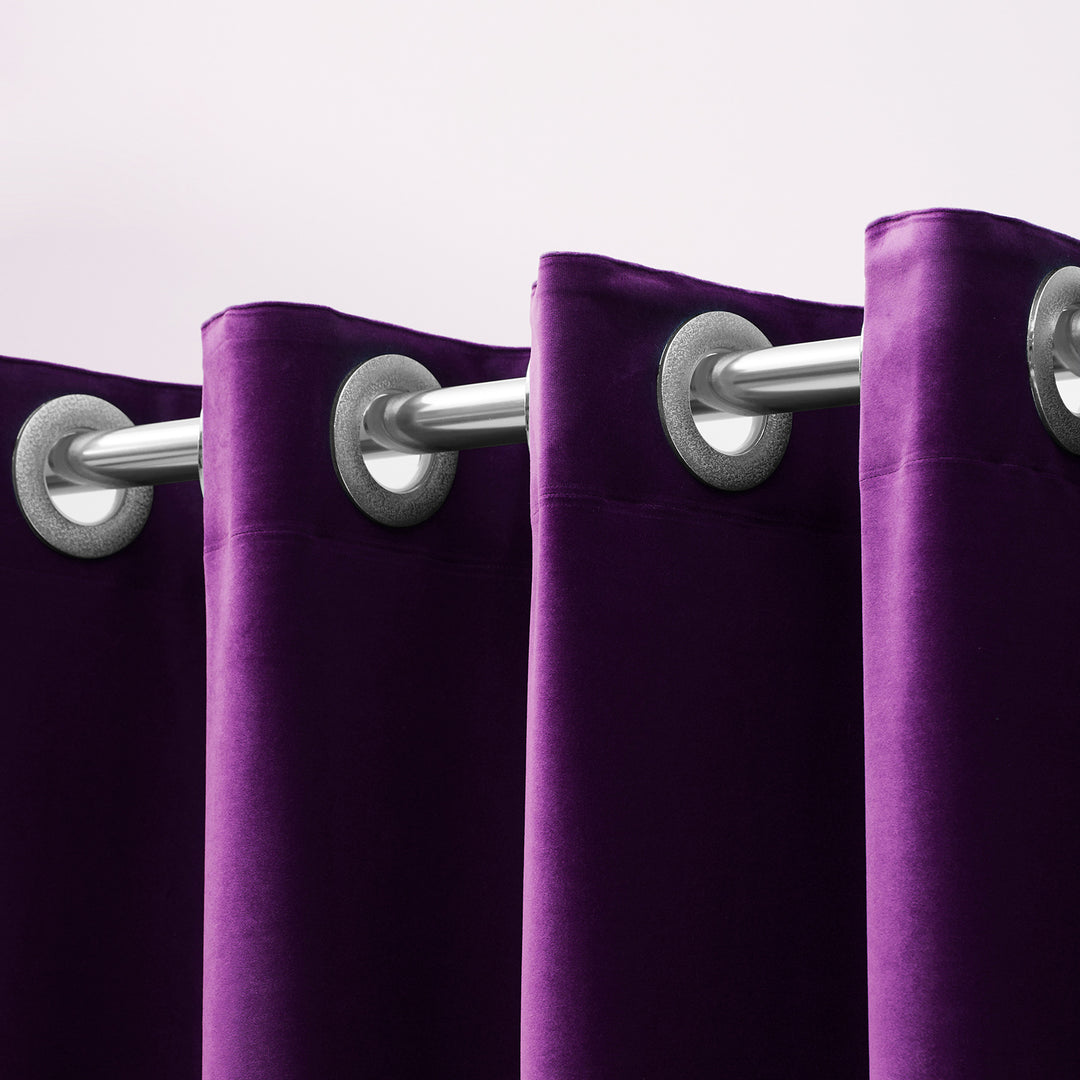 Velvet Grommet Top Curtain Bowlift