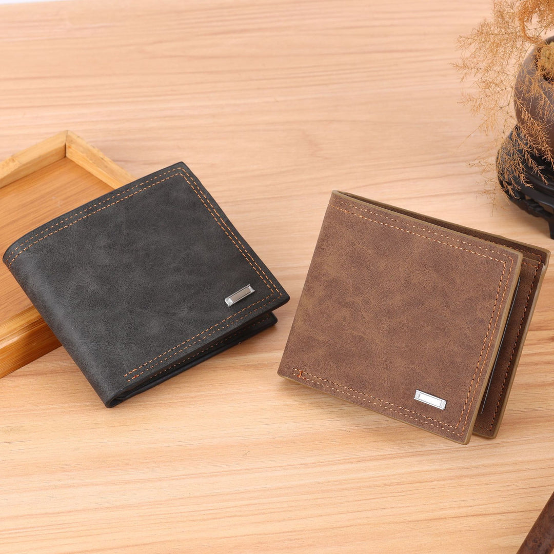 Vintage Distressed Leather Bifold Wallet with RFID Protection and Organized Card Storage Bowlift