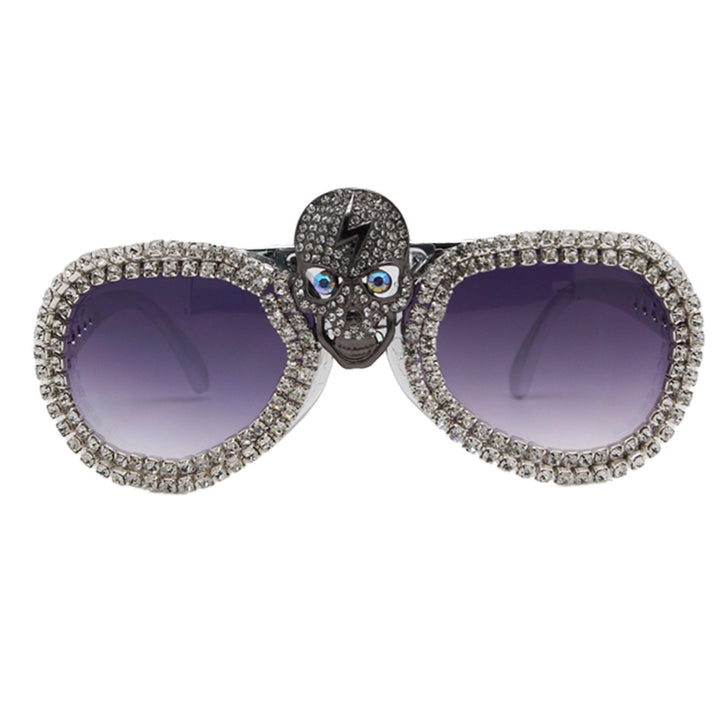 Women’s statement sunglasses with exceptional skull design and sparkling rhinestone frame Bowlift