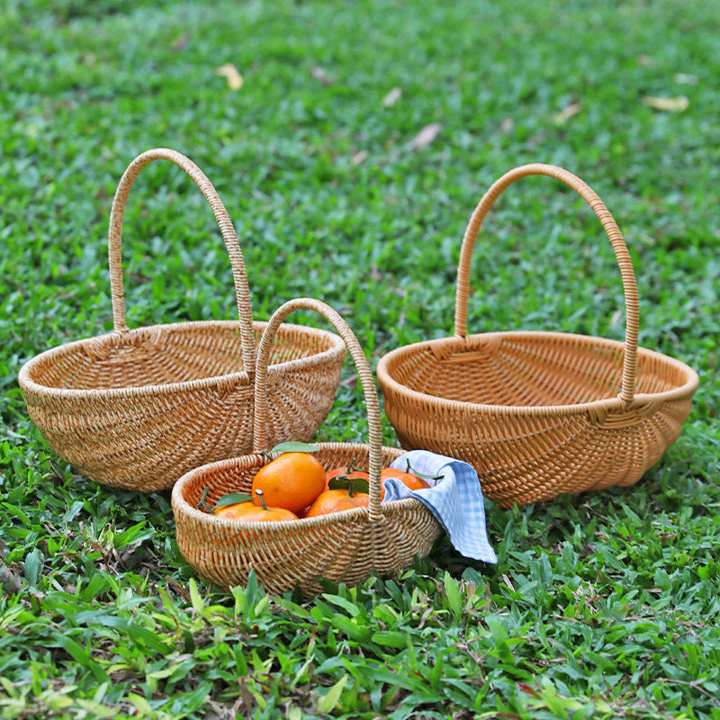 Handwoven Artisan Market Basket Bowlift