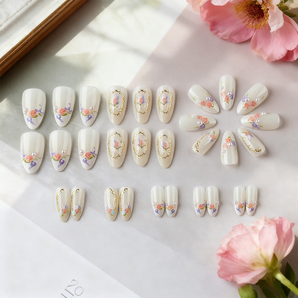 Floral Art Press-On Nail Set Bowlift